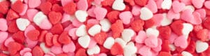 Pink, red, and white hearts